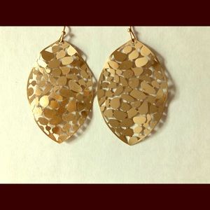 Brushed gold-tone Leaf-like Earrings